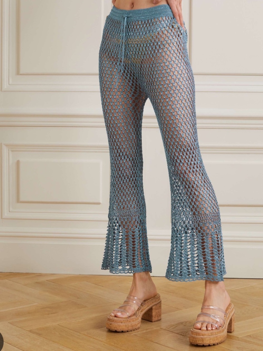 Cult Gaia Iriel crochet pants in blue Size XS